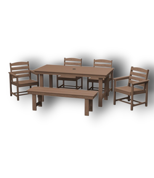 Bud's Warehouse 56750 Outdoor Brown 6-piece Hdpe Patio Dining Set