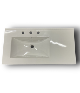 Bud's Warehouse 56753 White Gloss Off-set To Left Sink Top 36"