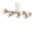 56756 7 Light Frosted White Chandelier Golden Starburst Pendant Light