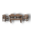 56750 Outdoor Brown 6-piece Hdpe Patio Dining Set