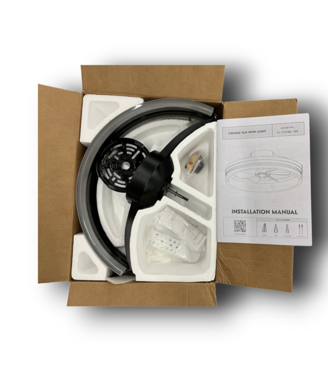56767 Black Flush Mount Fandelier With Remote Control