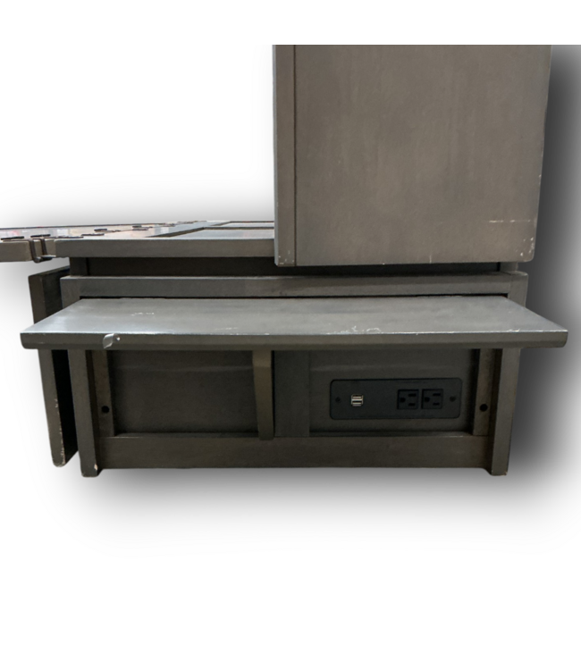 56780 Gray Wooden Queen Murphy Bed