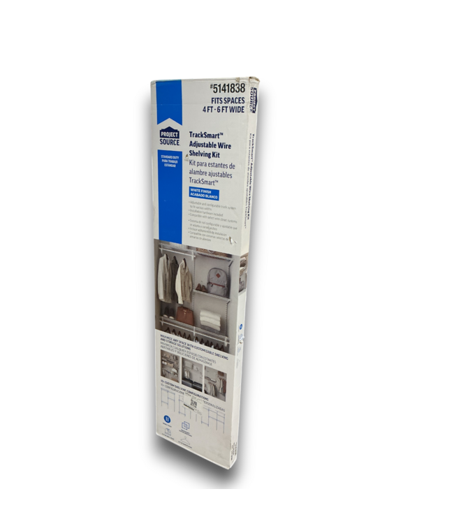 56855 White Adjustable Wire Shelving Kit Closet