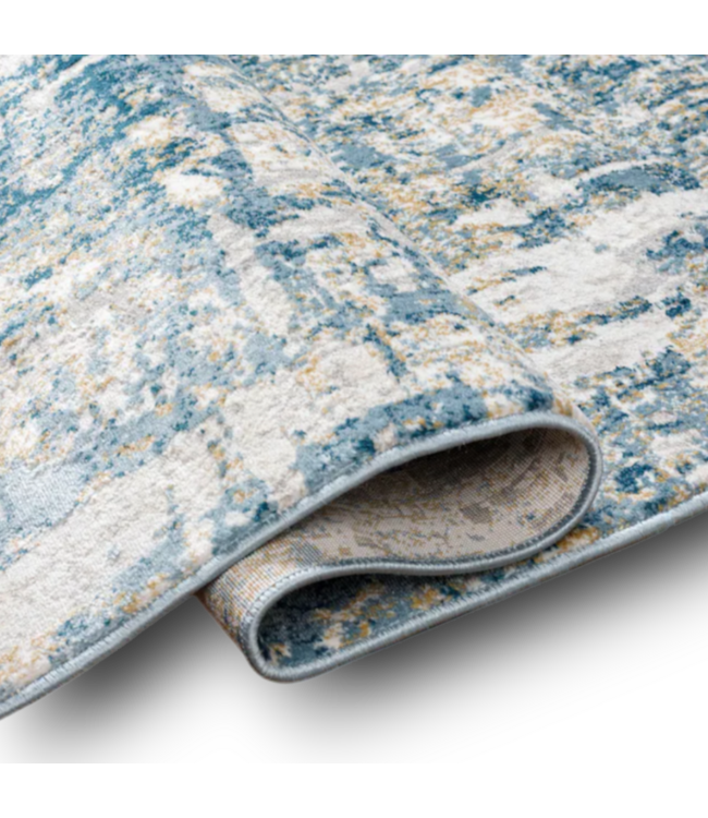 56868 Blue Abstract Rectangle Area Rug 4' X 6'