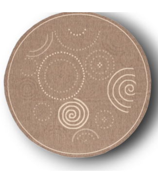 Bud's Warehouse 56869 Courtyard 1906 Brown/nat Round Area Rug