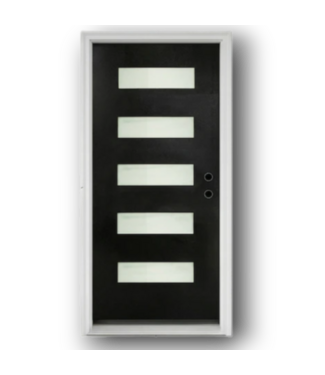 Bud's Warehouse 56899 36 X 80 5 Glass Panel Black Exterior Door