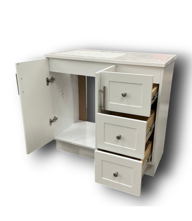 56908 Davies True White Bathroom Vanity With Top