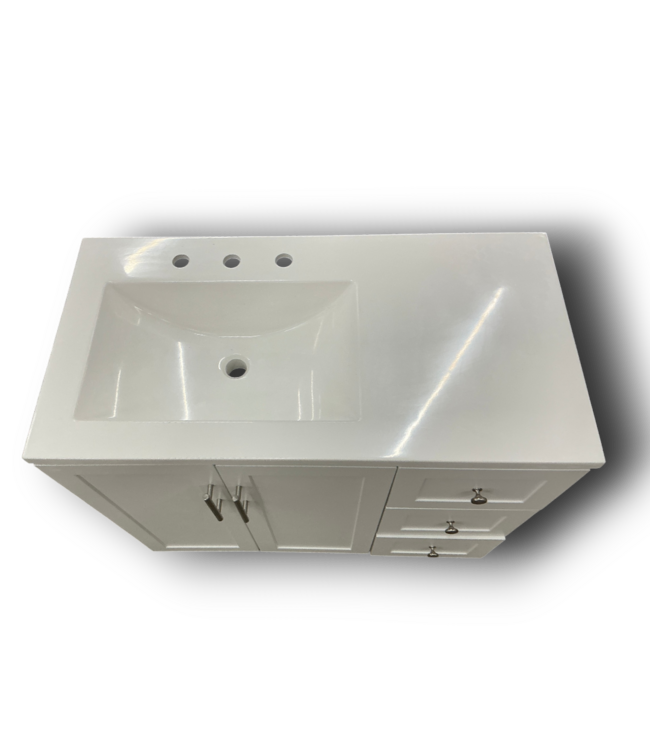 56908 Davies True White Bathroom Vanity With Top
