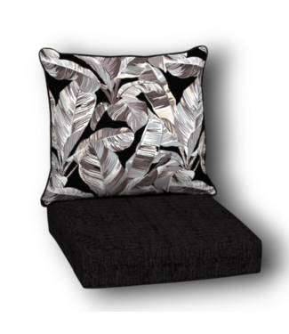 Bud's Warehouse 56926 Black Tropical Patio Chair Cushion 24" X 24"