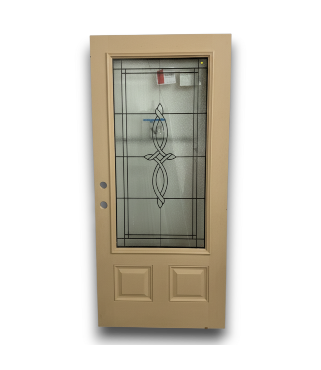 56918 36 X 80 Beige Decorative Glass Exterior Door