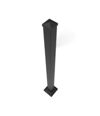 Bud's Warehouse 56941 2.5” X 4’ Black Aluminum Deck Post
