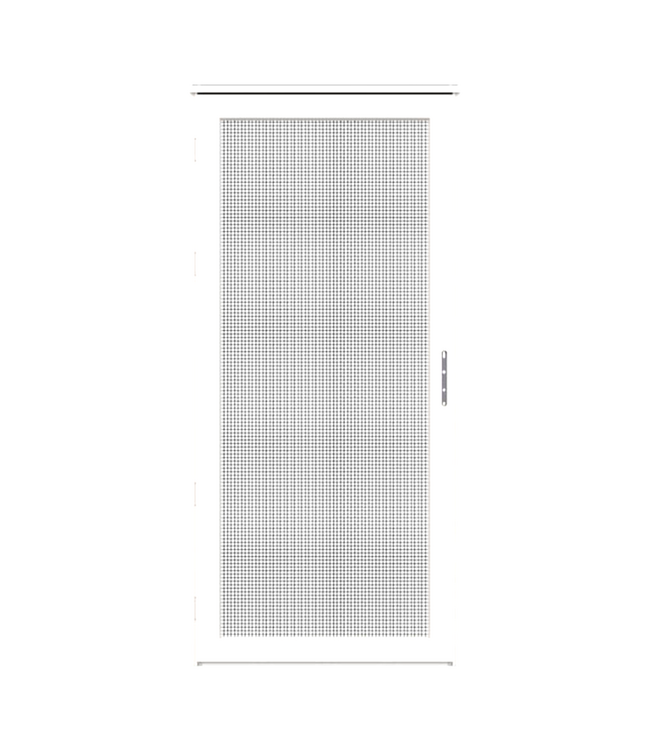 56943 Larson Platinum White Linen Aluminum Security Door 32"W