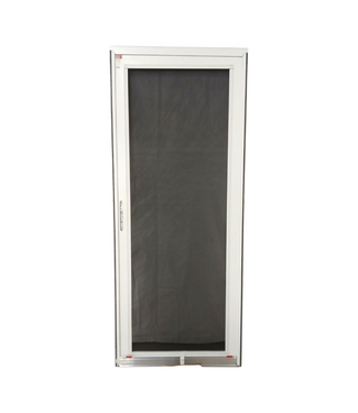 56943 Larson Platinum White Linen Aluminum Security Door 32"W