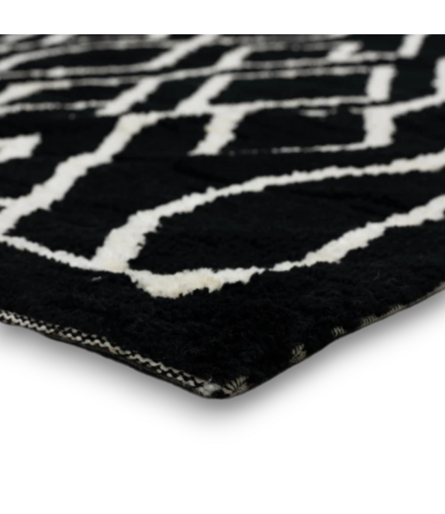 56952 Black & White Modern Area Rug 5' X 7'