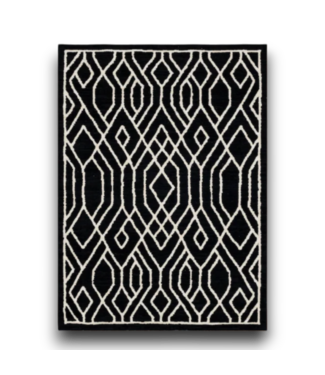 Bud's Warehouse 56952 Black & White Modern Area Rug 5' X 7'
