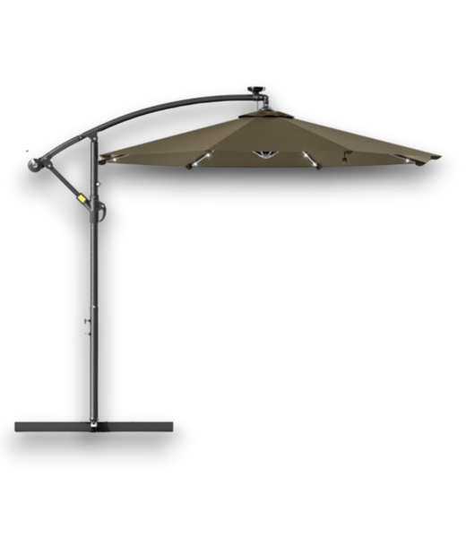 Bud's Warehouse 56954 10' Led Solar Cantilever Market Patio Umbrella