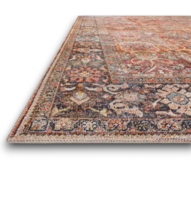 56957 Layla Spice/marine Rectangle Indoor Distressed Area Rug