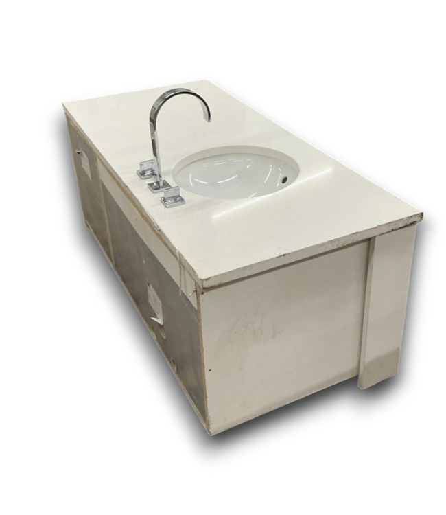 56953 Bright White Floating Single Sink Vanity 55"