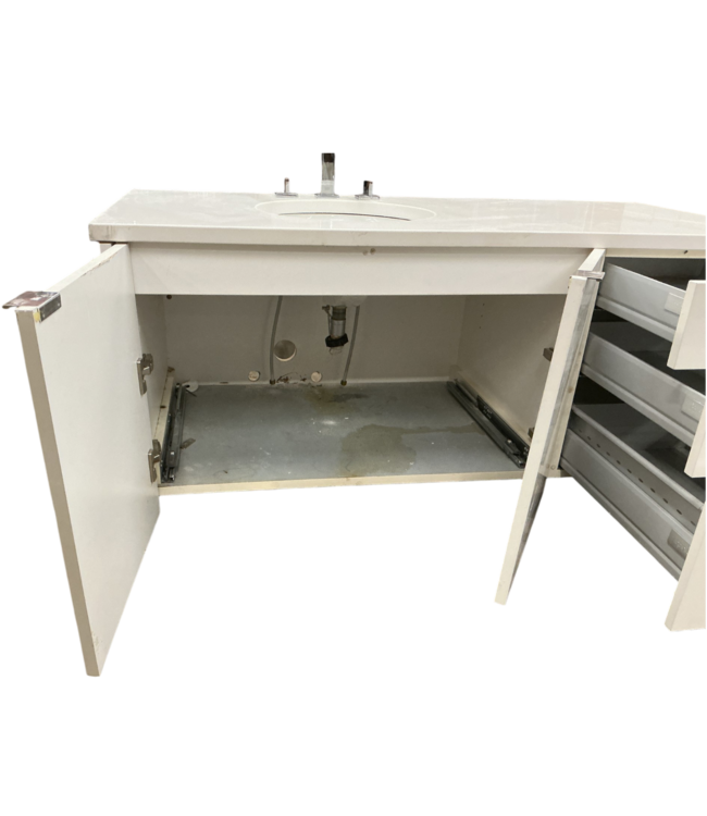 56953 Bright White Floating Single Sink Vanity 55"