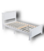 56988 White Twin Bed Frame Solid Wood Platform With Headboard