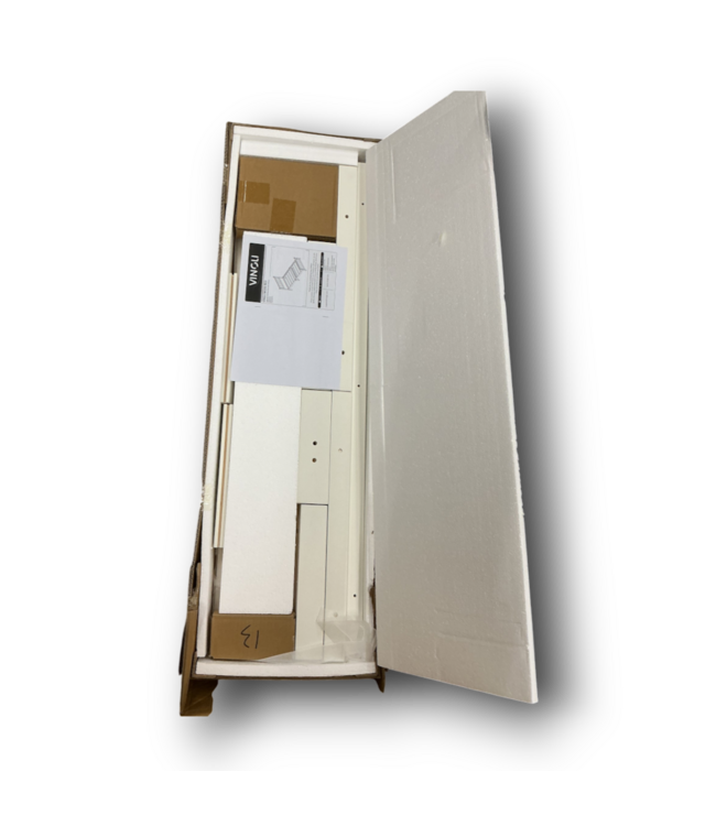 56988 White Twin Bed Frame Solid Wood Platform With Headboard
