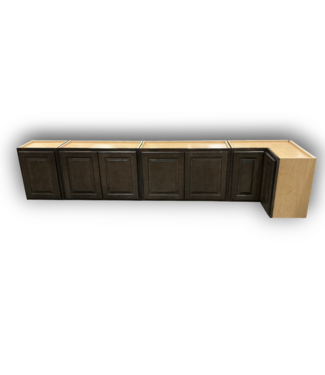 Bud's Warehouse 56981 Slate Brown Raised Panel 4 Piece Upper Cabinet Set