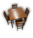 56982 Pecan Bar Height Dining Table & Chairs 5-pc Set