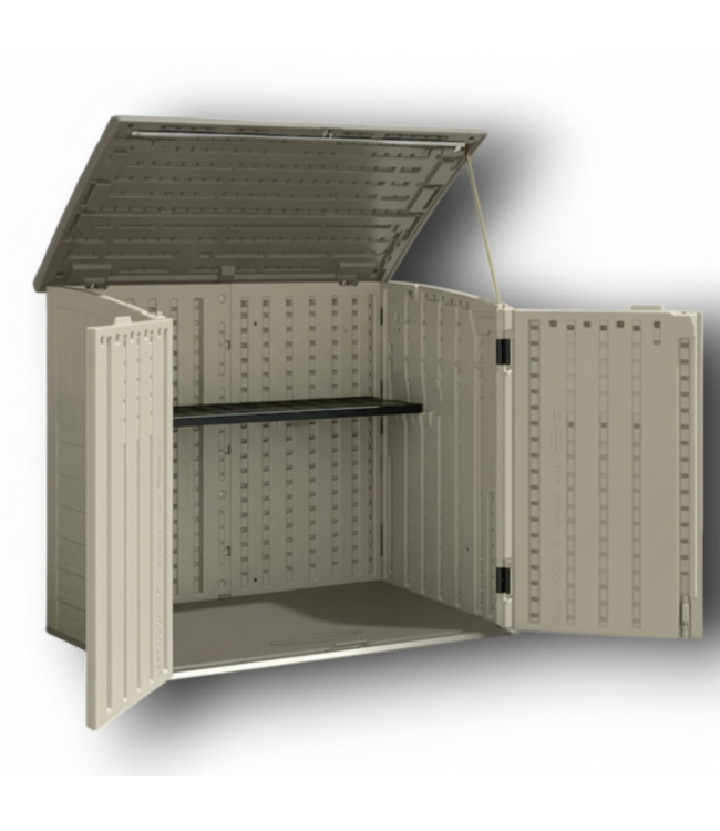 56987 Horizontal Off-white Lean-to Roof Plastic Resin Storage Shed