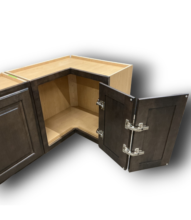56981 Slate Brown Raised Panel 4 Piece Upper Cabinet Set
