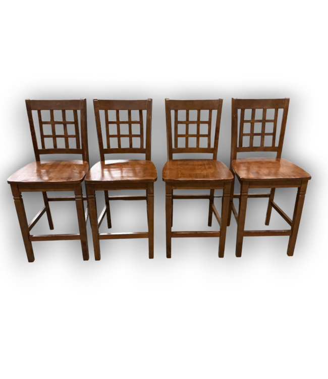 56982 Pecan Bar Height Dining Table & Chairs 5-pc Set