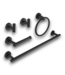 57005 Matte Black 5-pc Bath Hardware Set