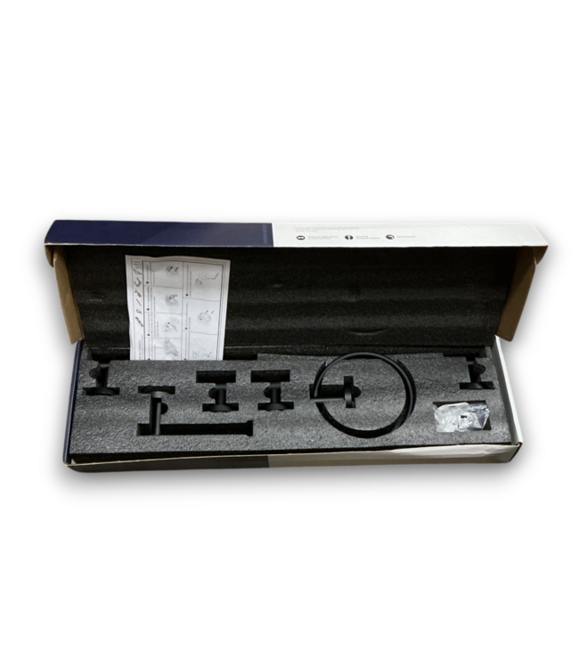 57005 Matte Black 5-pc Bath Hardware Set