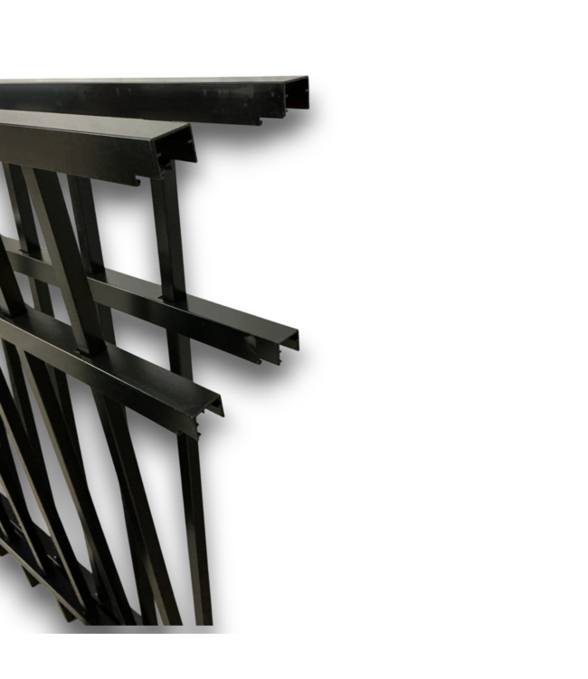 57020 72 X 35 Black Aluminum Fencing 2 Pieces Set