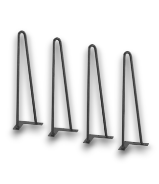 Bud's Warehouse 57030 Black Hairpin Carbon Steel Table Leg 4 Pack