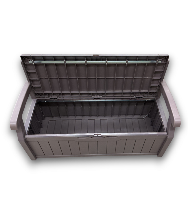 57031 80 Gallon Brown Outdoor Storage Bench