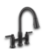 57033 Renaldi Matte Black Bridge Kitchen Faucet With Sprayer
