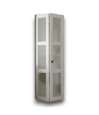 Bud's Warehouse 57057 30 X 78 White 3 Light Frosted Glass Bi Fold Door