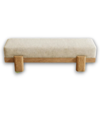Bud's Warehouse 57058 55” Dinning Bench Fabric Seat Light Brown