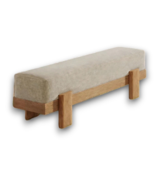 57058 55” Dinning Bench Fabric Seat Light Brown