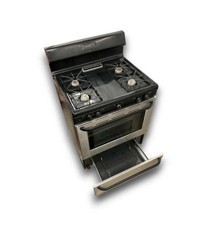 57067 Black & Steel 4-burner Gas Range