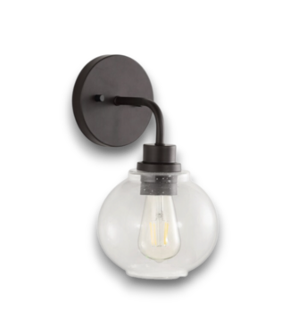 Bud's Warehouse 57075 6.5” 1 Light Iron And Seeded Glass Light