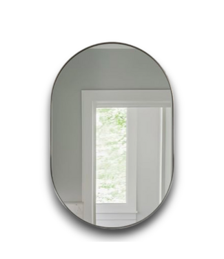 Bud's Warehouse 57081 Brushed Nickel Oval Wall Mirror