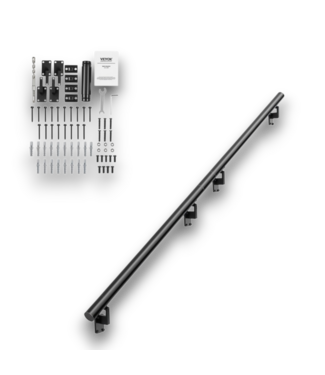 Bud's Warehouse 57093 12’ X 7” Black Aluminum Deck Stair Rail Kit