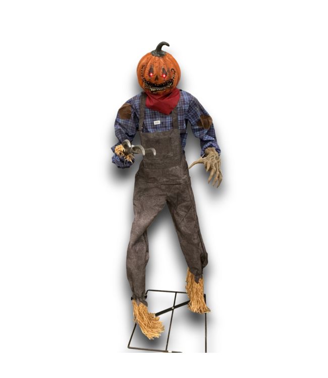 57098 Motion Activated Pumpkin Scarecrow 7'