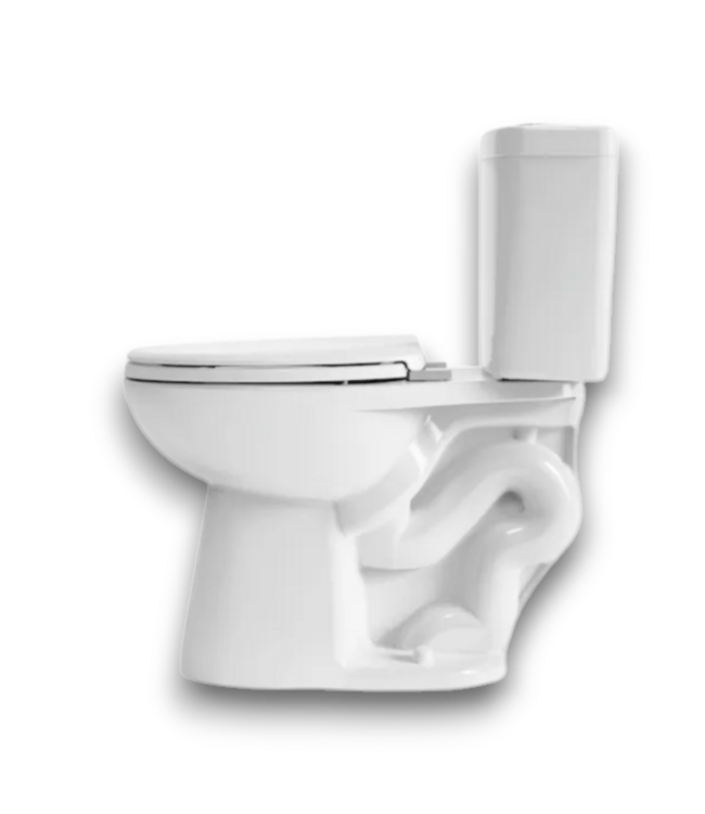 57107 White Anti Clog Elongated Full Toilet