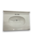 57114 31” White Bathroom Sink 3 Hole For Vanity