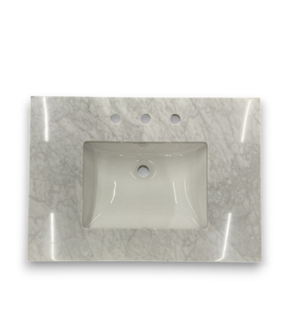 Bud's Warehouse 57115 White Carrara Single Sink Top 31"