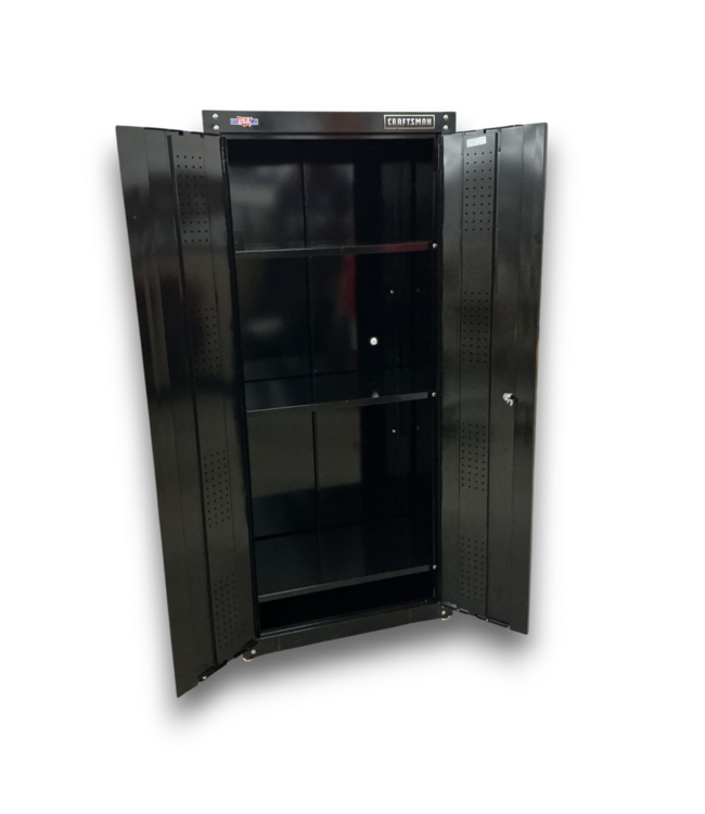 57118 Freestanding Black Steel Garage Cabinet 72"h