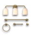 57124 24” 3 Light Vanity And Bath Hardware Set Kit