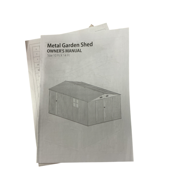 57121 Gray Outdoor Metal Storage Shed 10' X 14'